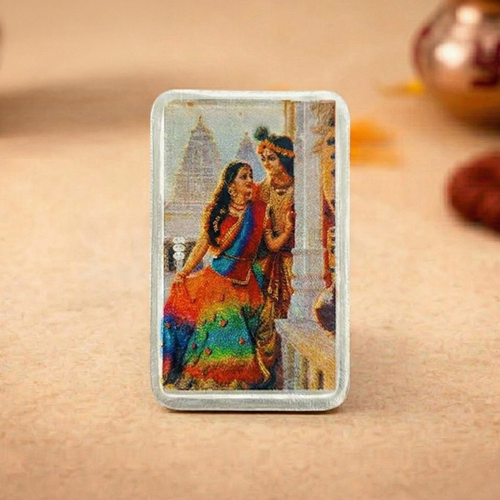 10 Gram 999 Pure Silver Bar Radha Krishna Color Print