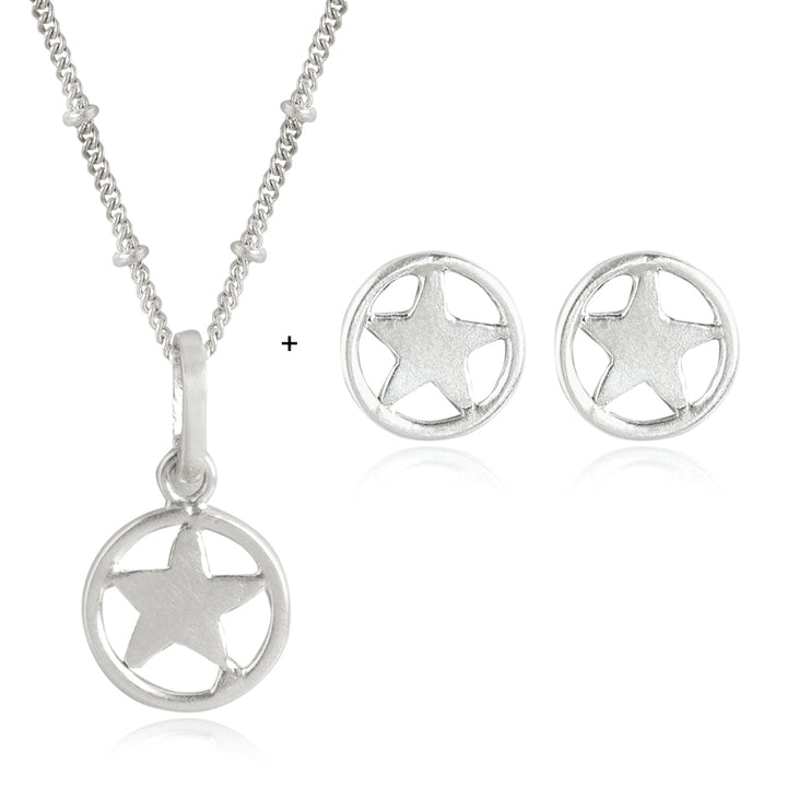 92.5 Silver Star loop Necklace