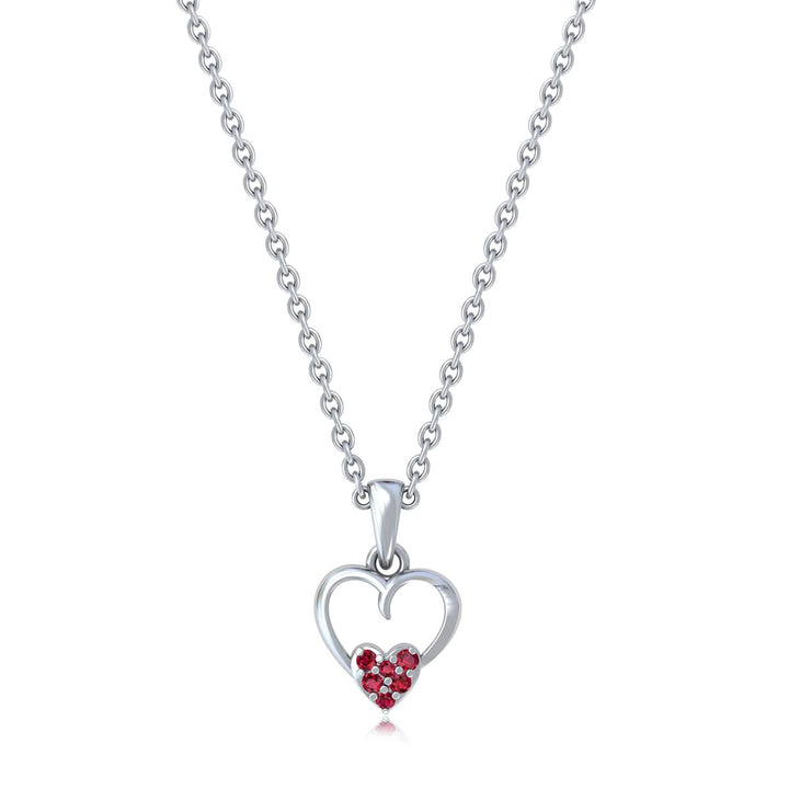 Silver 92.5  Red Heart Pendant