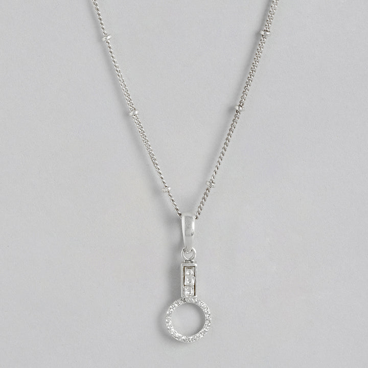 92.5 Silver Round Zircon Necklace