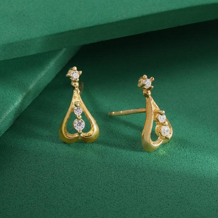 Gold plated Zircon Silver Earring