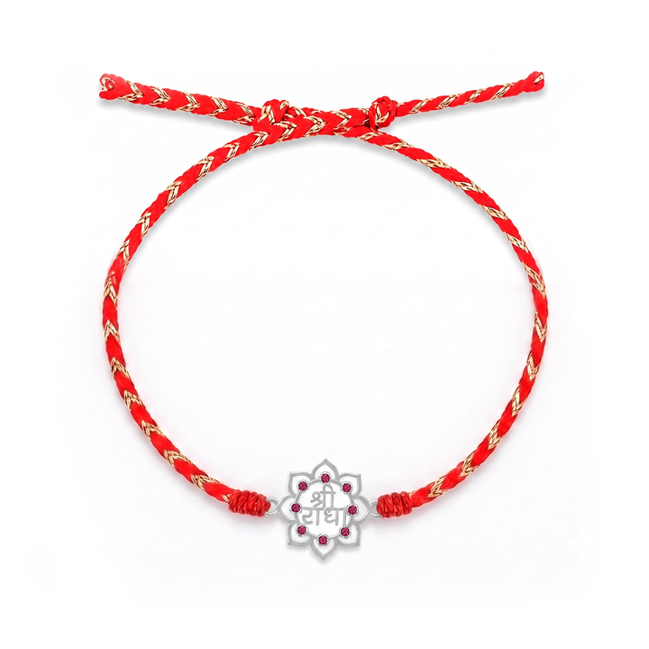 Unniyarcha 925 Pure Silver Shree Radha Rakhi with Chandan Tilak set