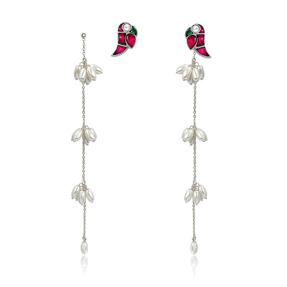 Mithu Pearl Dazzlers Silver Earrings