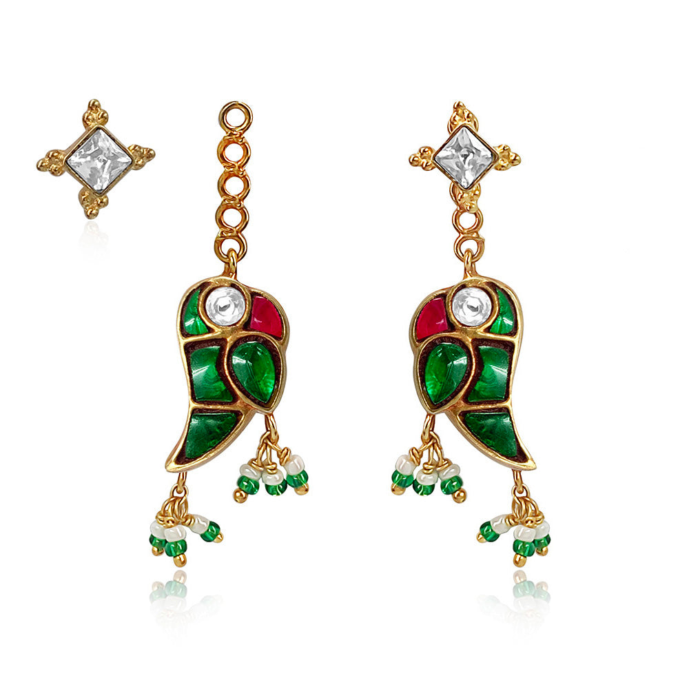 Mithu Silver 24k Gold Plated Stud Earrings