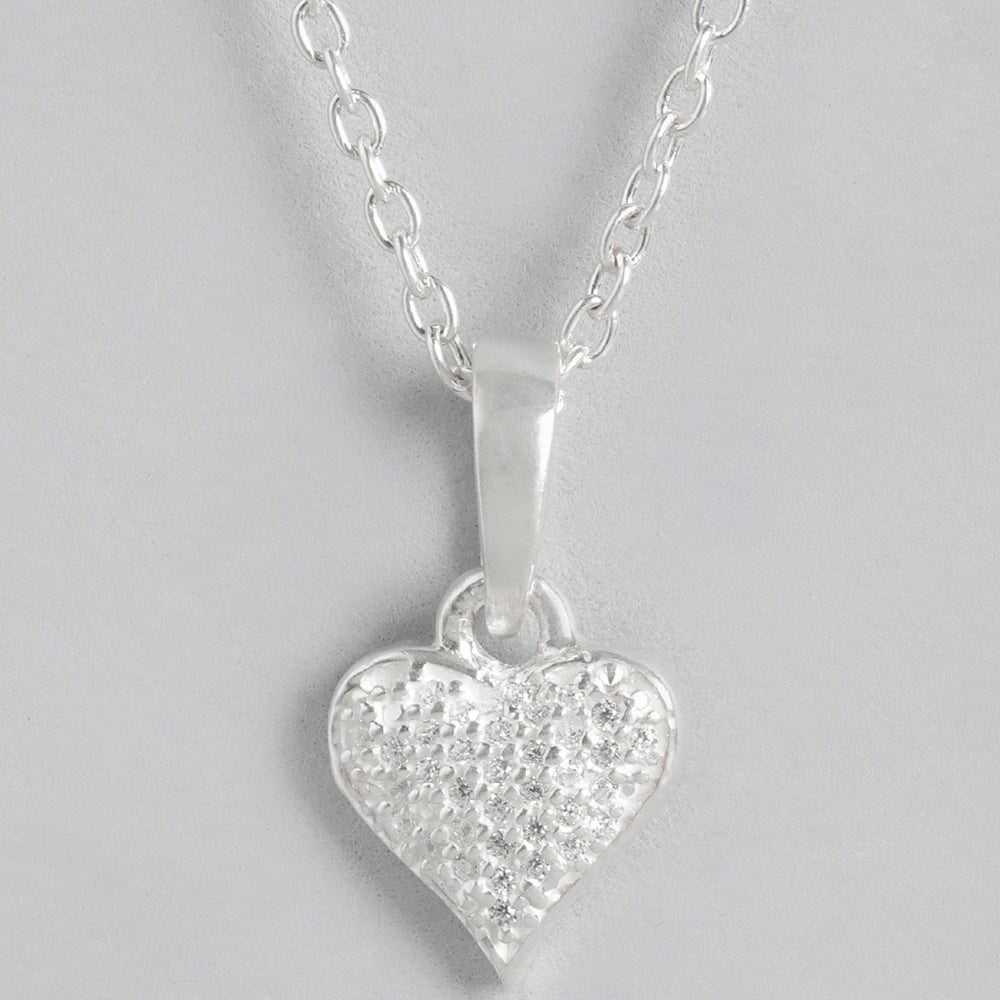 Silver Sparkling Heart Pendant