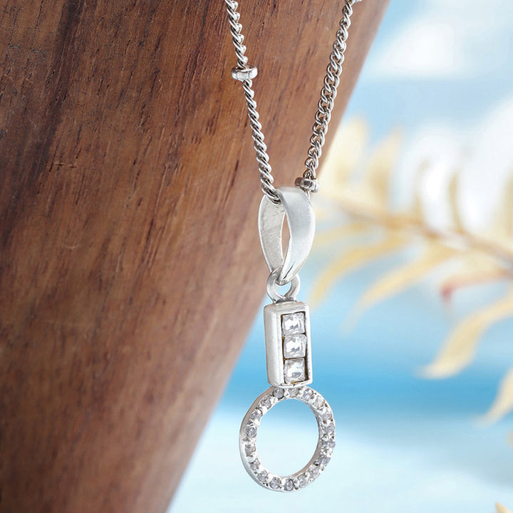 92.5 Silver Zircon Ring Necklace