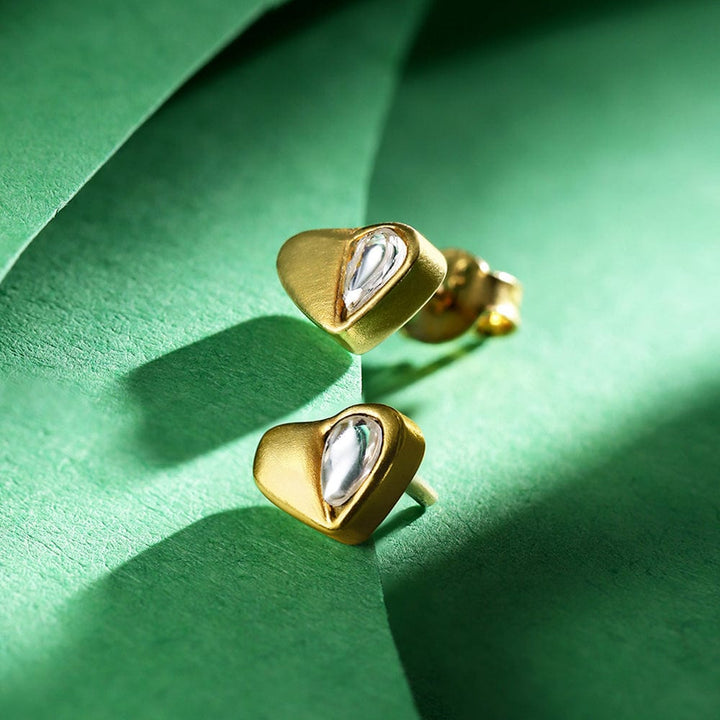 92.5 Silver Kundan heart Earrings