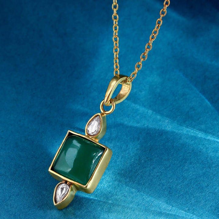 92.5 Silver Serene Green Onyx Necklace