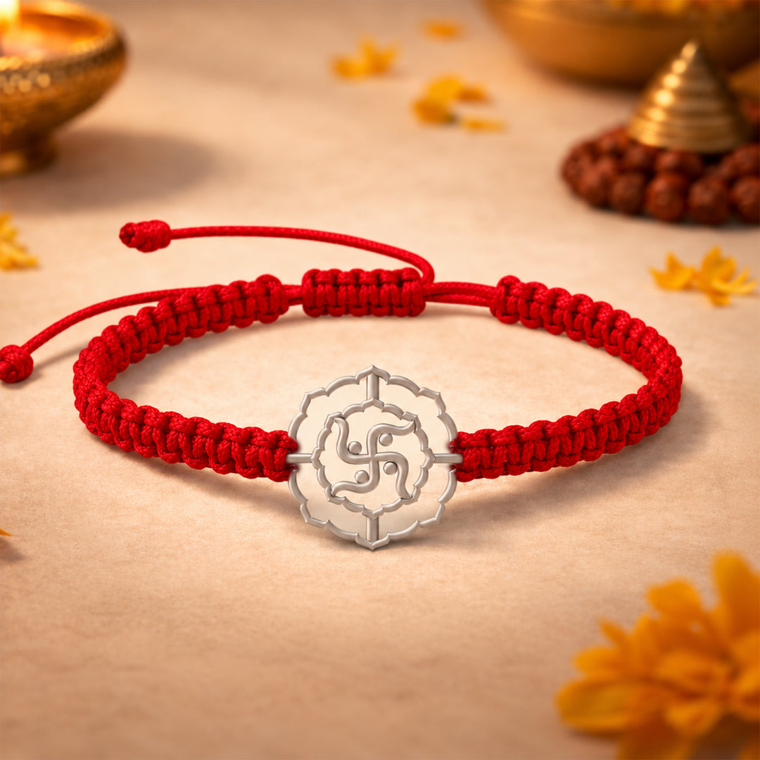 Unniyarcha 925 Pure Silver Swastik Bracelet