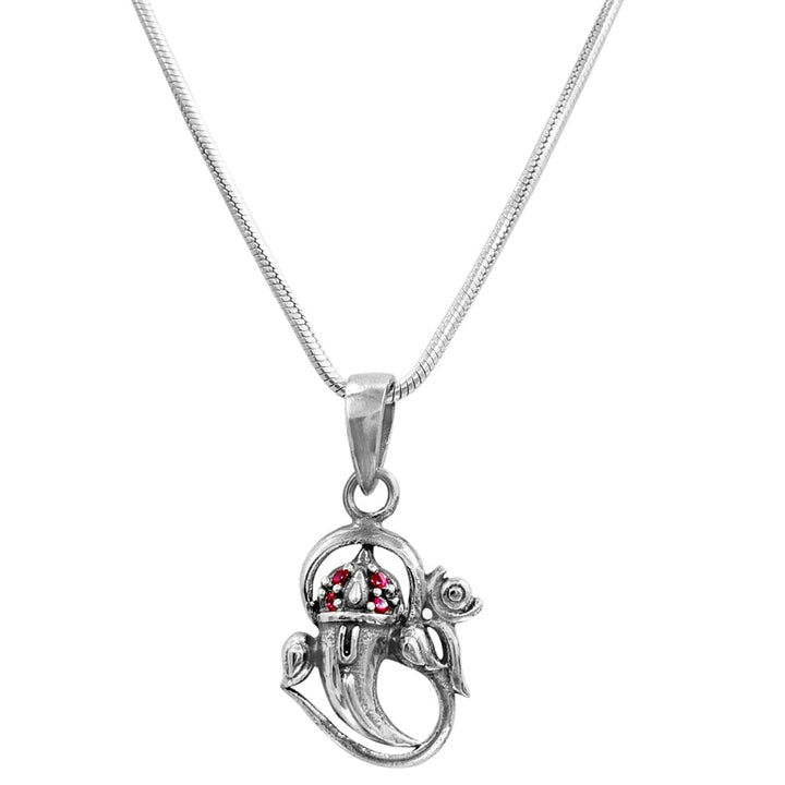 Silver Divine Ganpati Pendant and Chain