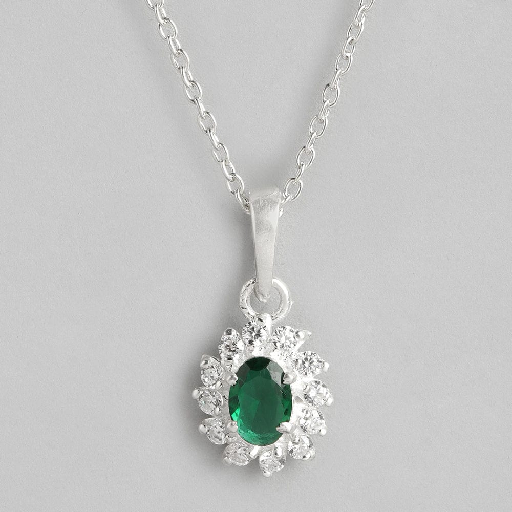 Silver Green Zircon Pendant