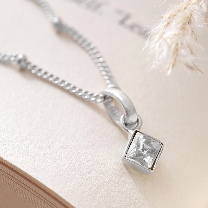 92.5 Silver Cubic Necklace