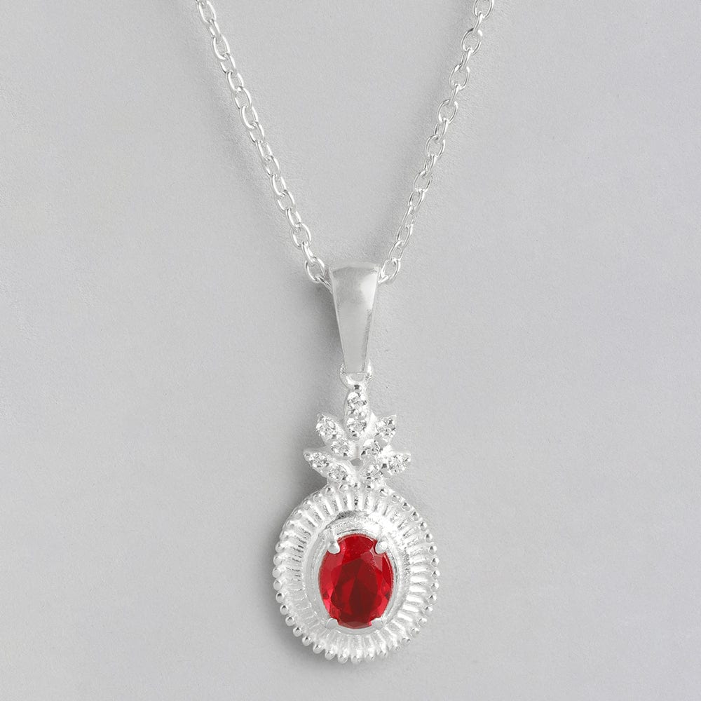 Silver Red Glorious Necklace