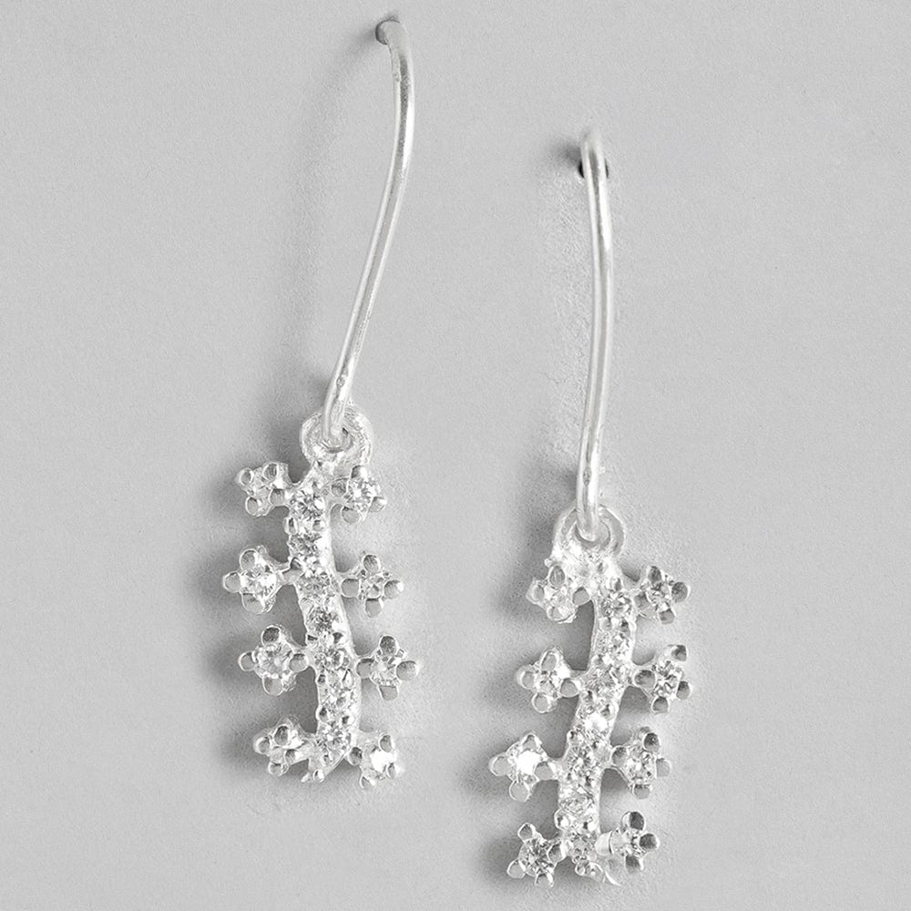 Silver White Zircon Earring