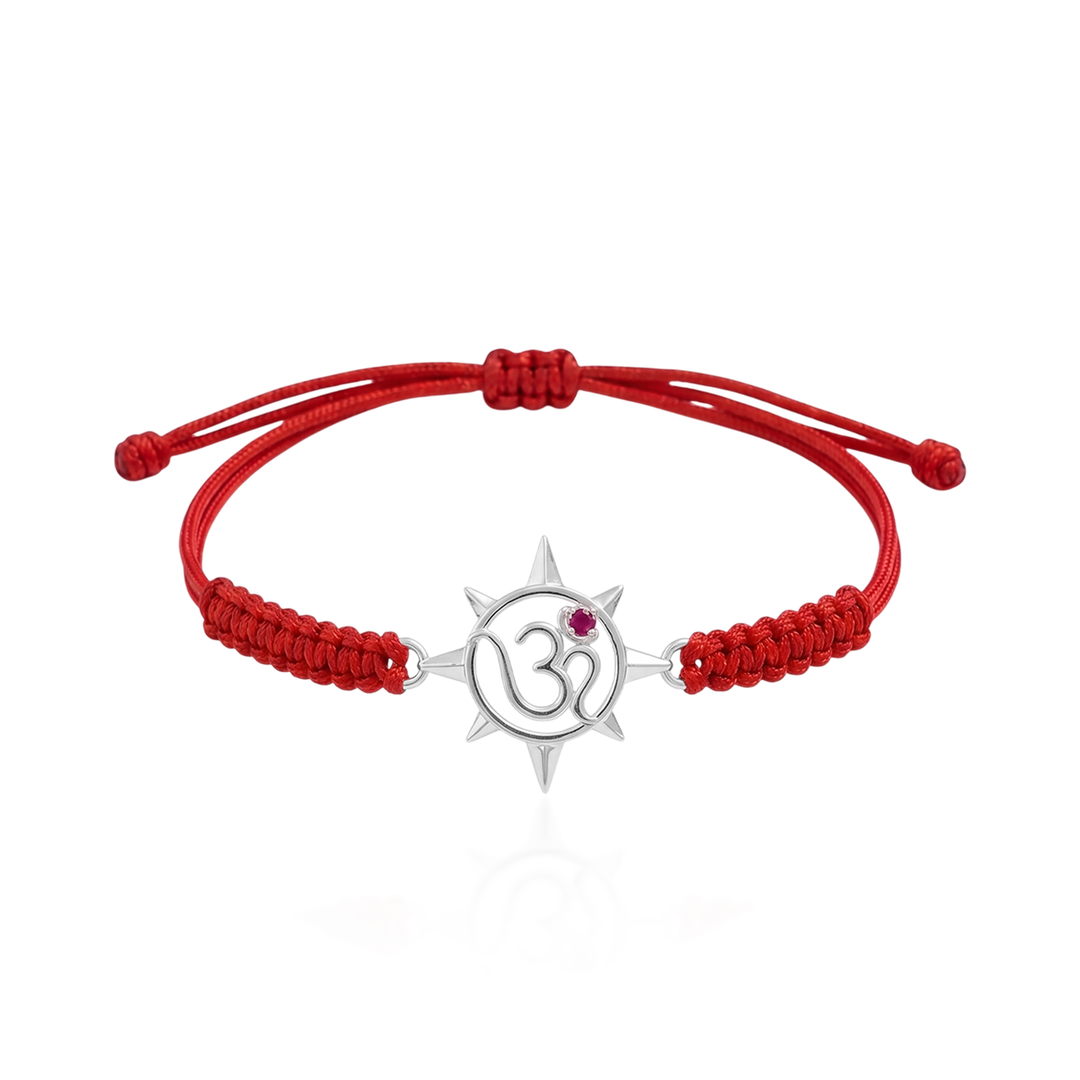 Unniyarcha 925 Pure Silver Om and Sun Rays Rakhi