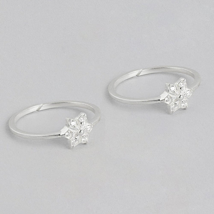 White Zircon Silver Toe ring