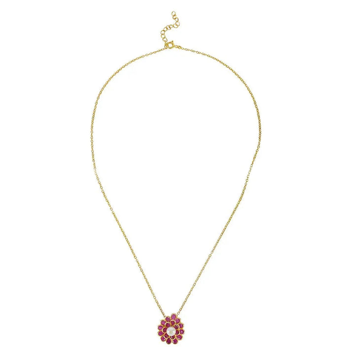 Silver 92.5 gold plated pink pendant