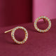 92.5 Silver Zircon Ring Stud Earrings
