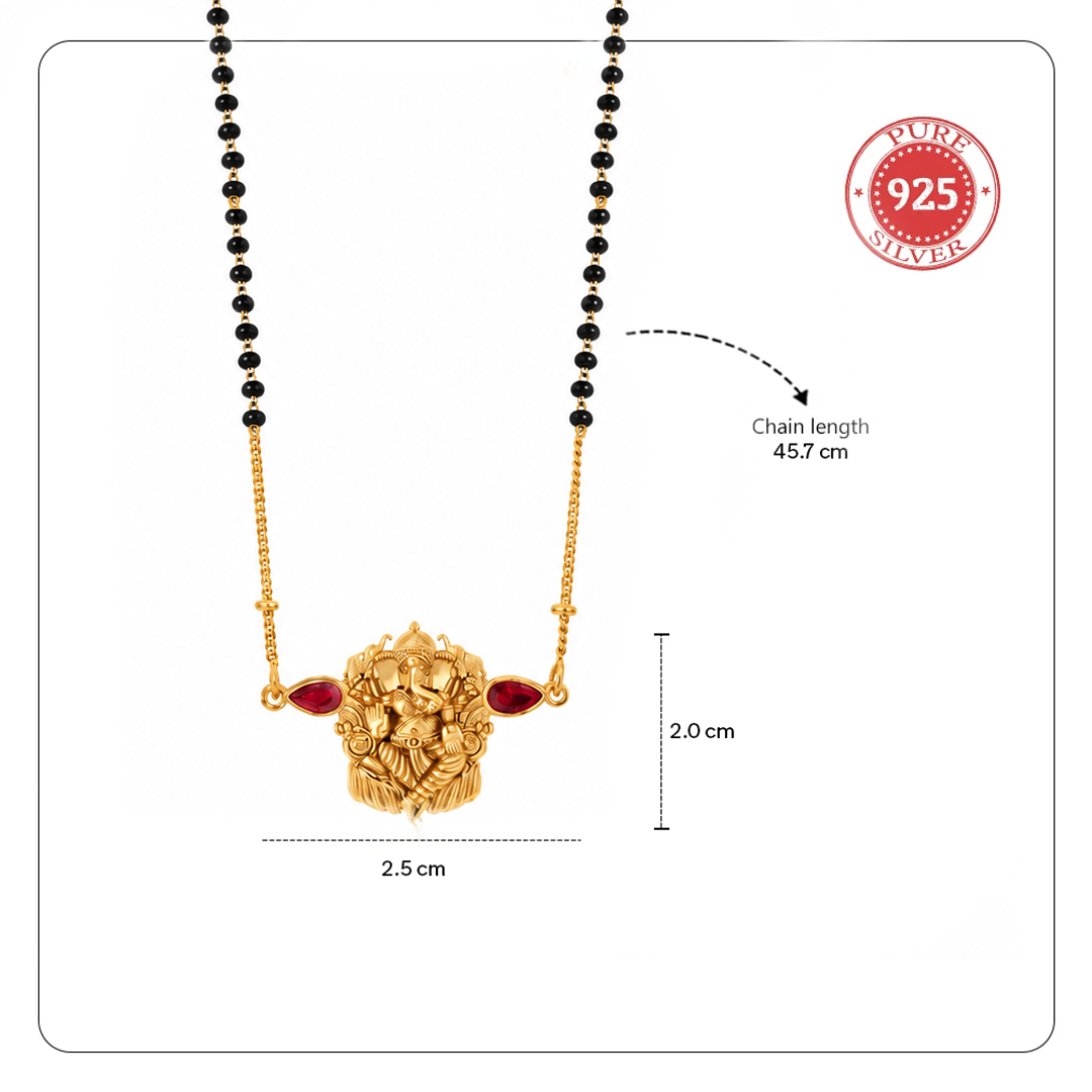 925 Silver Vakratunda Ganesha Mangalsutra Necklace