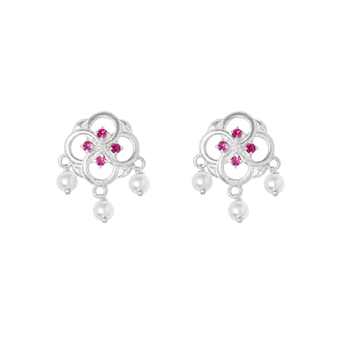 Silver 925 Roselle Pearl Drops