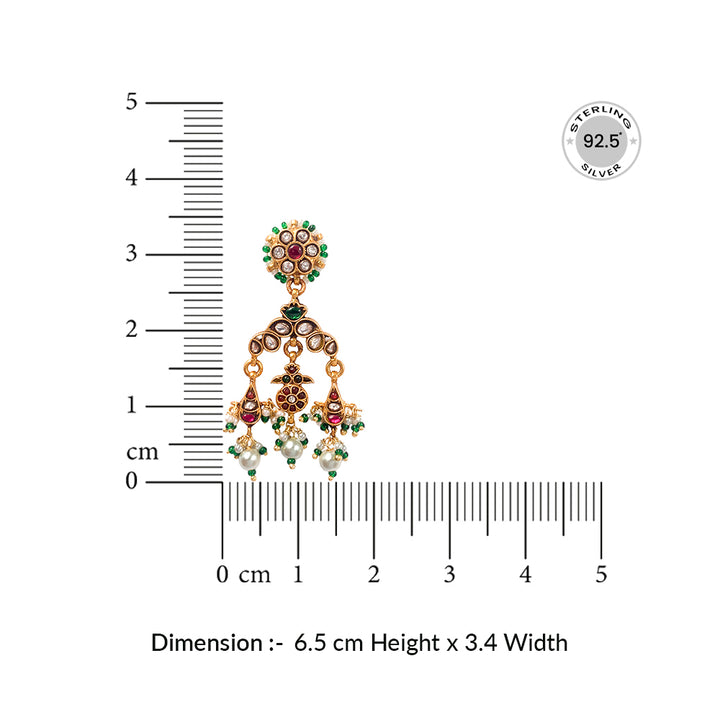 Silver 925 Floral Kalash Earrings