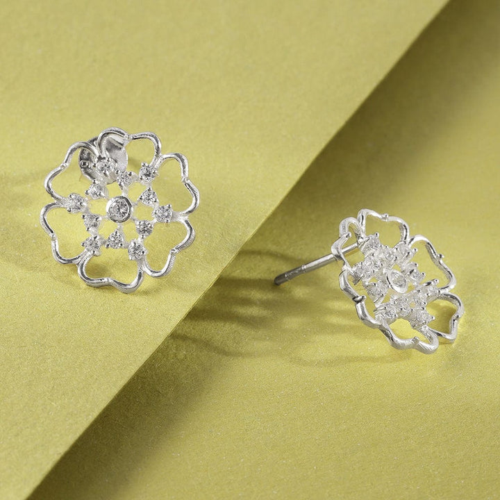 Floral Silver Studs