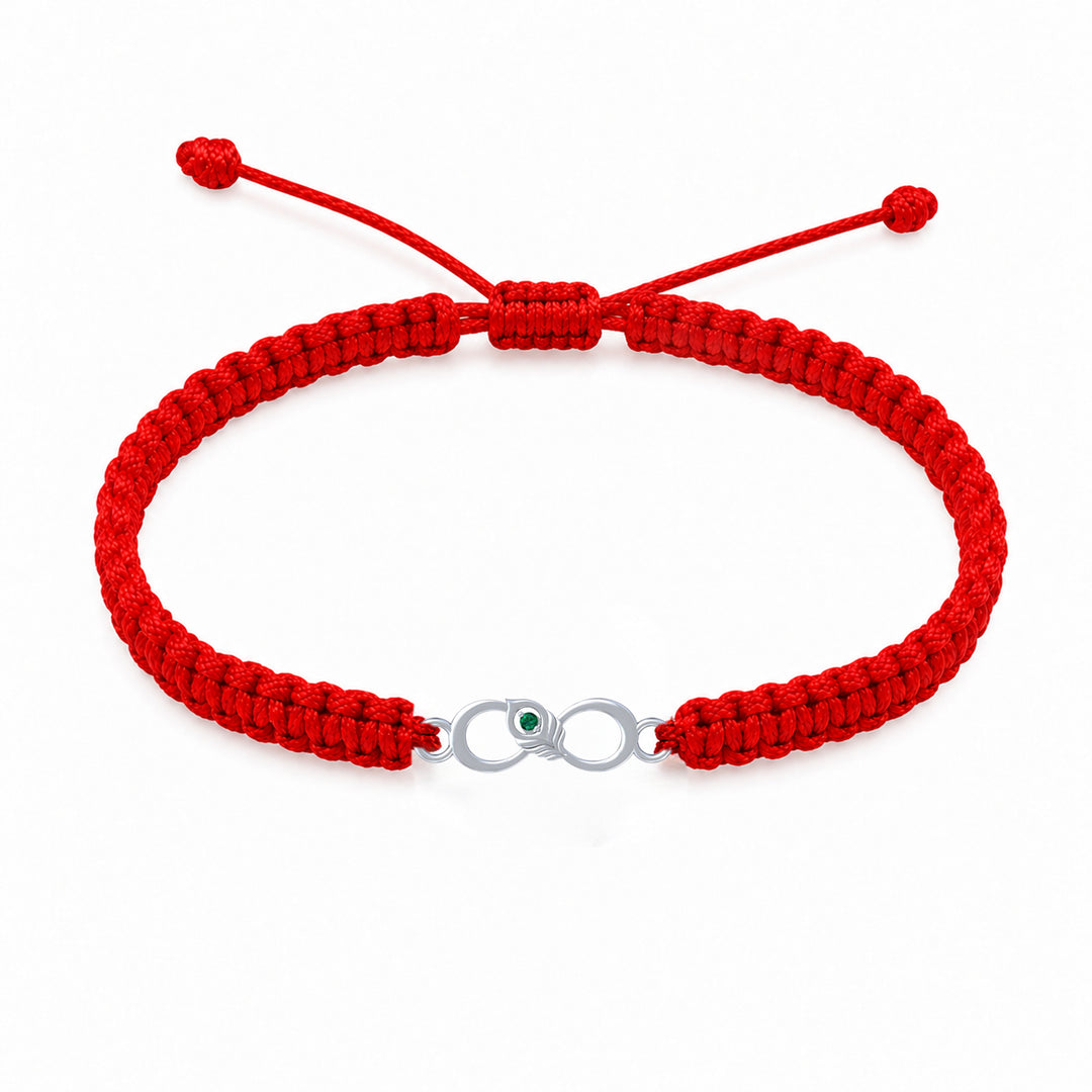 Unniyarcha 925 Pure Silver Krishna morpankh and infinity bracelet