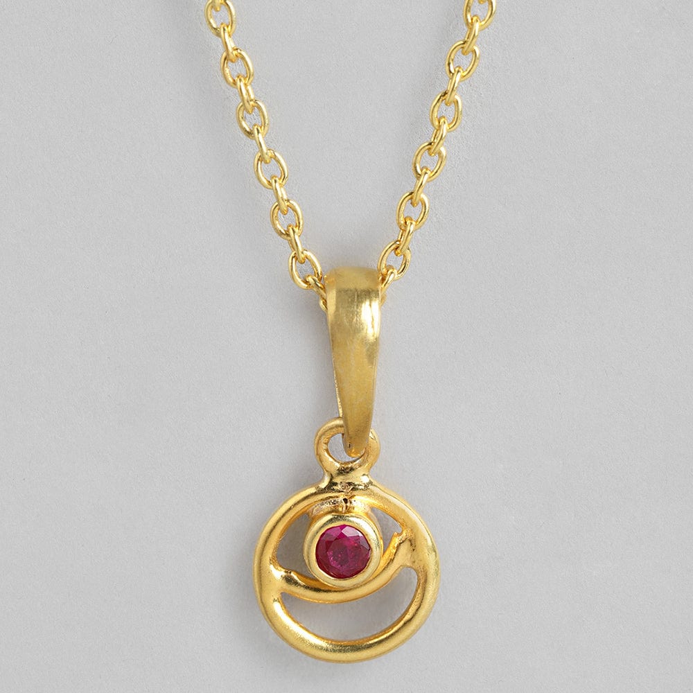 92.5 Silver Red Spiral Necklace