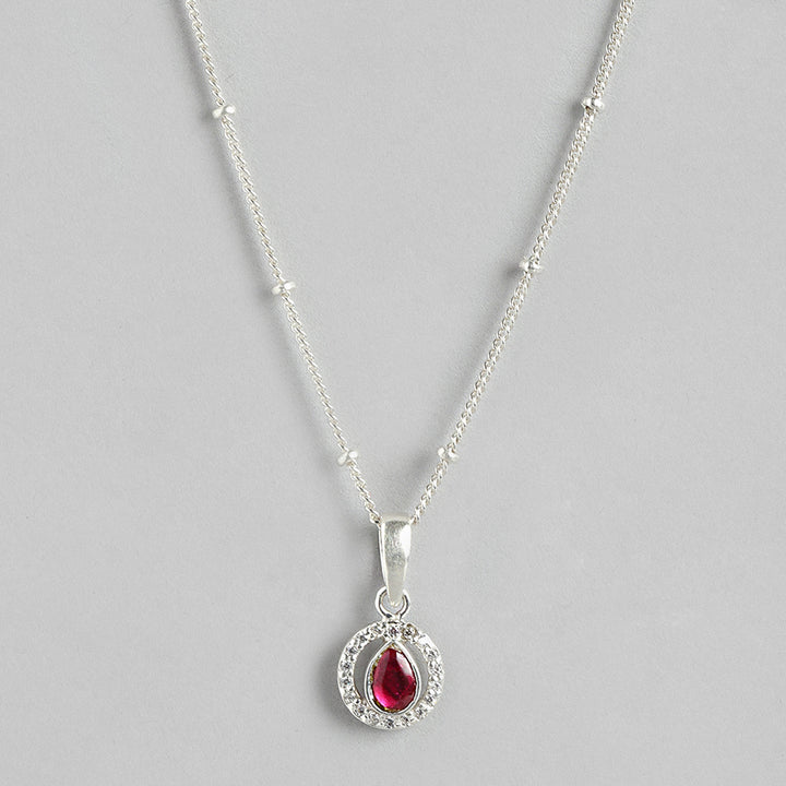 92.5 Silver Girdle Red Kundan Necklace