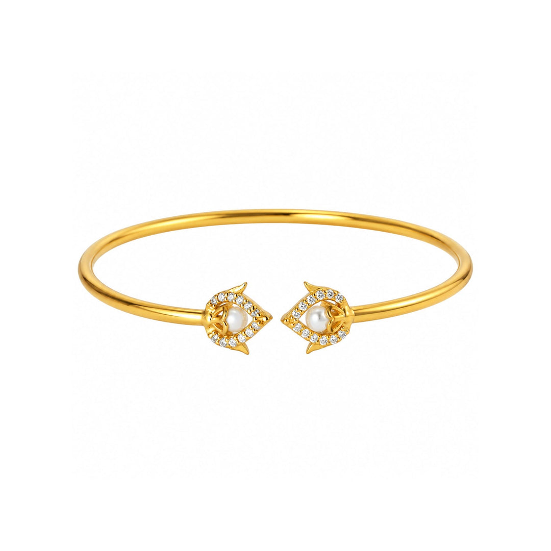 Silver Duo Padma Cuff Bracelet