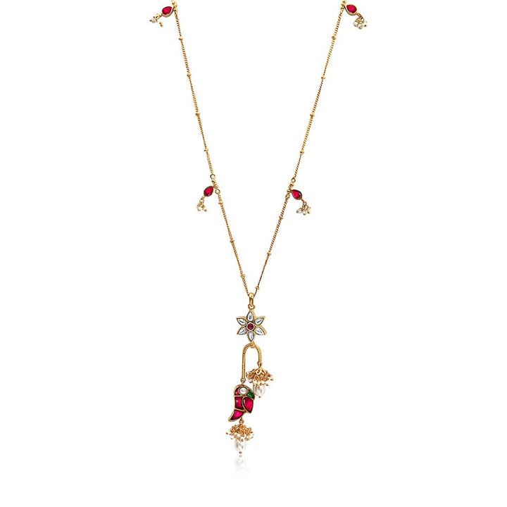 Mithu Flower Charm Silver 24k Gold Plated Necklace