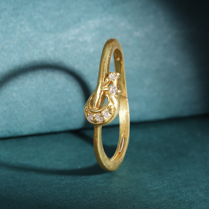 Celestial Charm Gold-Plated Silver Ring