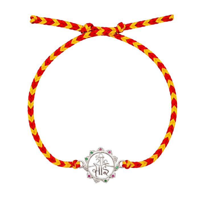 Pure 92.5 Silver Shri Sai Rakhi with Chandan Tilak Set