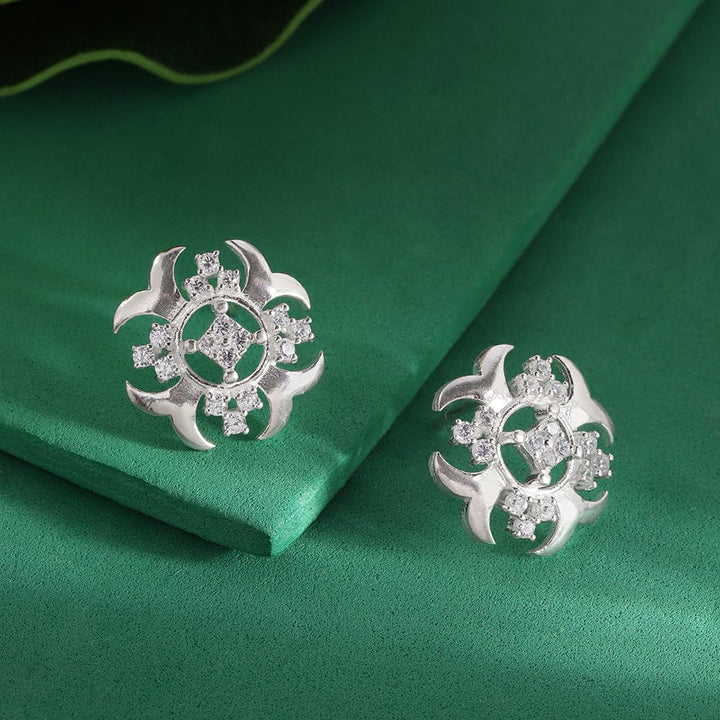 Dazzling Silver Zircon Studs