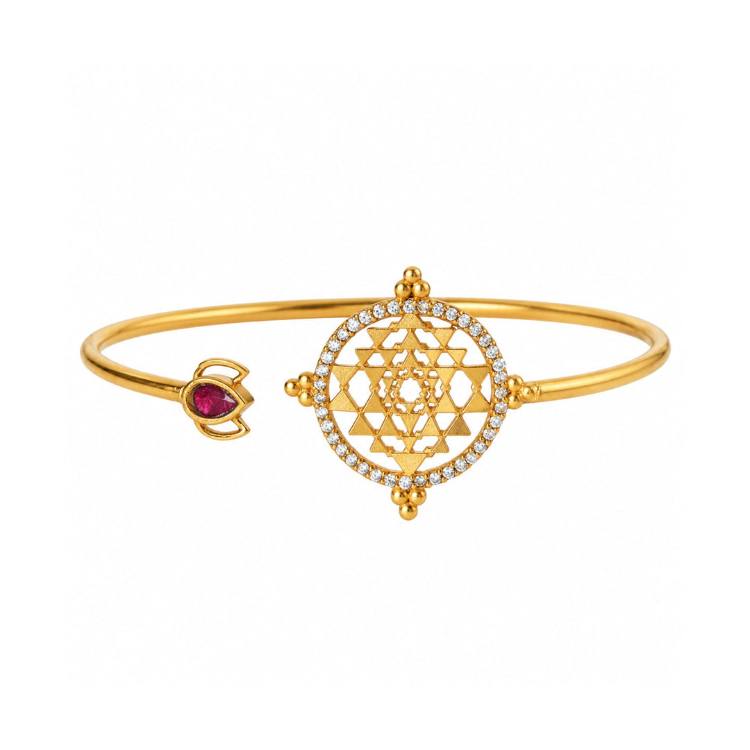 Silver 925 Shree Kavacham Cuff Bracelet