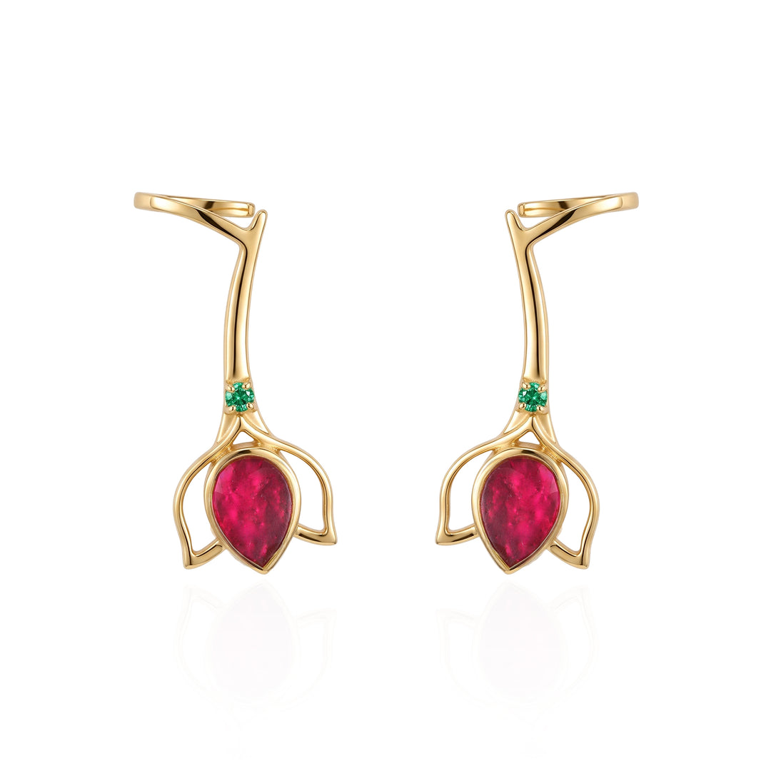 Silver Kamal Kali Drop Earrings