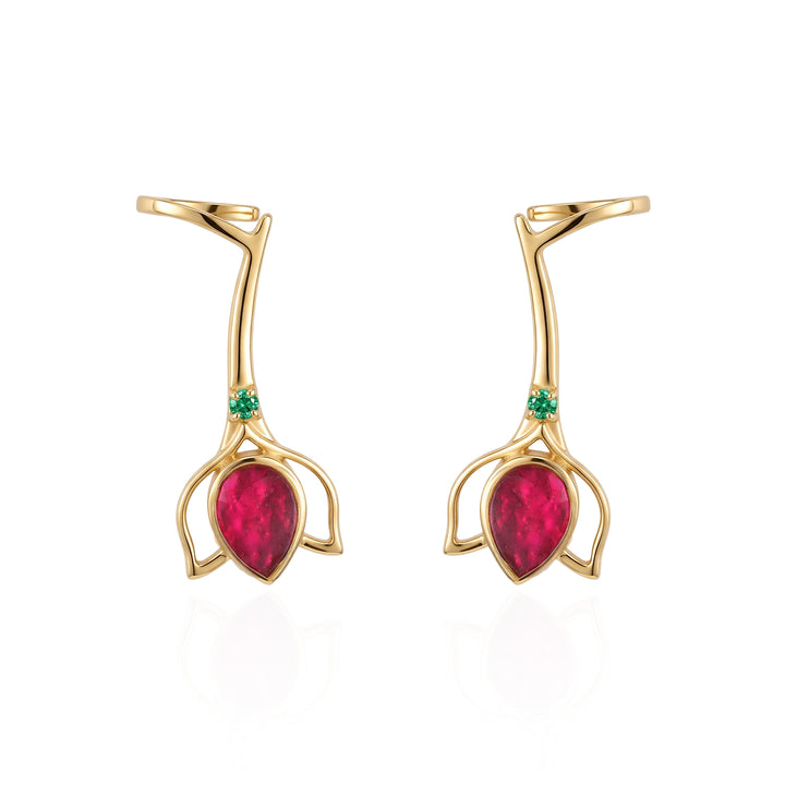 Silver Kamal Kali Drop Earrings