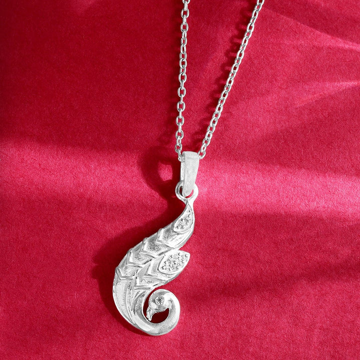 Silver Peacock Necklace