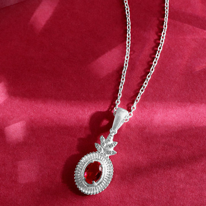 Silver Red Glorious Necklace