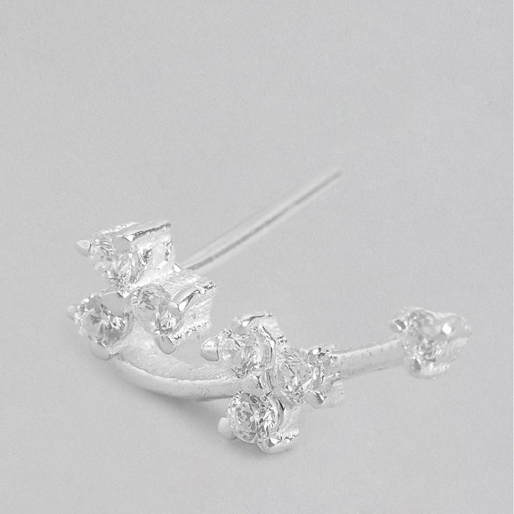 Silver Minimal Zircon Earring