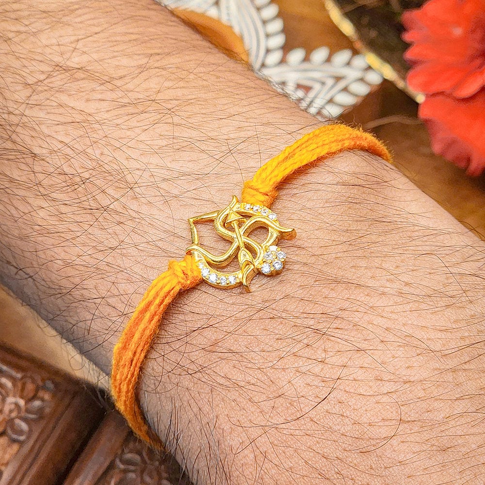 Pure 92.5 Silver Swastik Rakhi