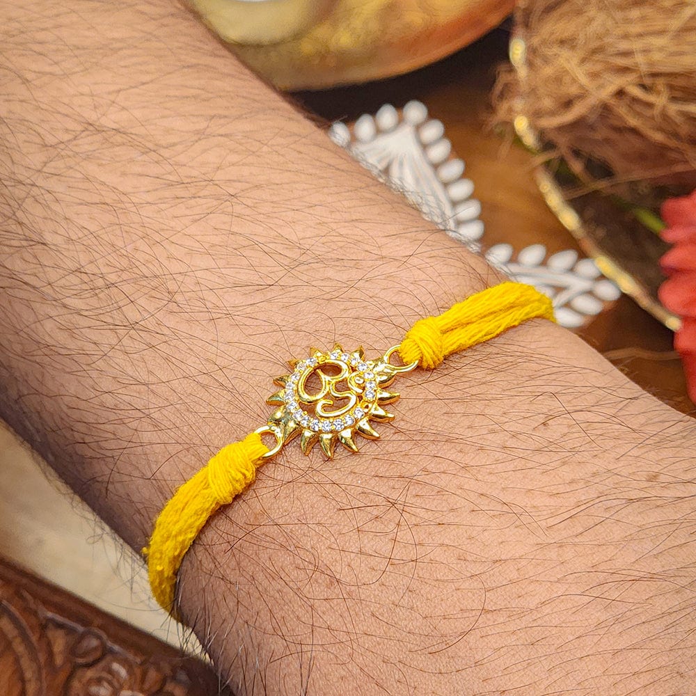 Sterling Silver Gold Plated Om Rakhi