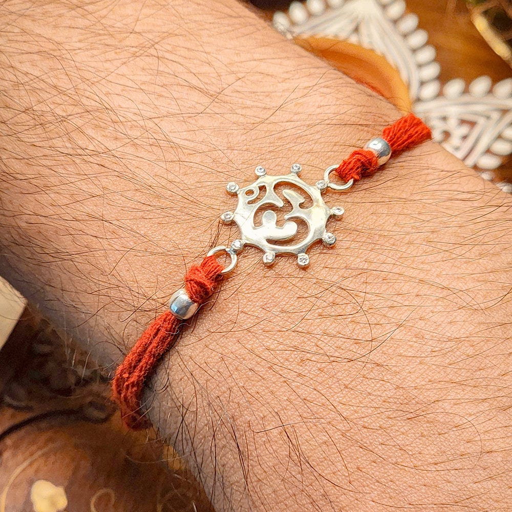 Pure Sterling Silver OM Rakhi