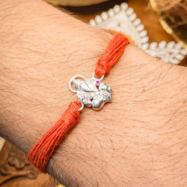 Pure 92.5 Sterling Silver Ganpati Rakhi