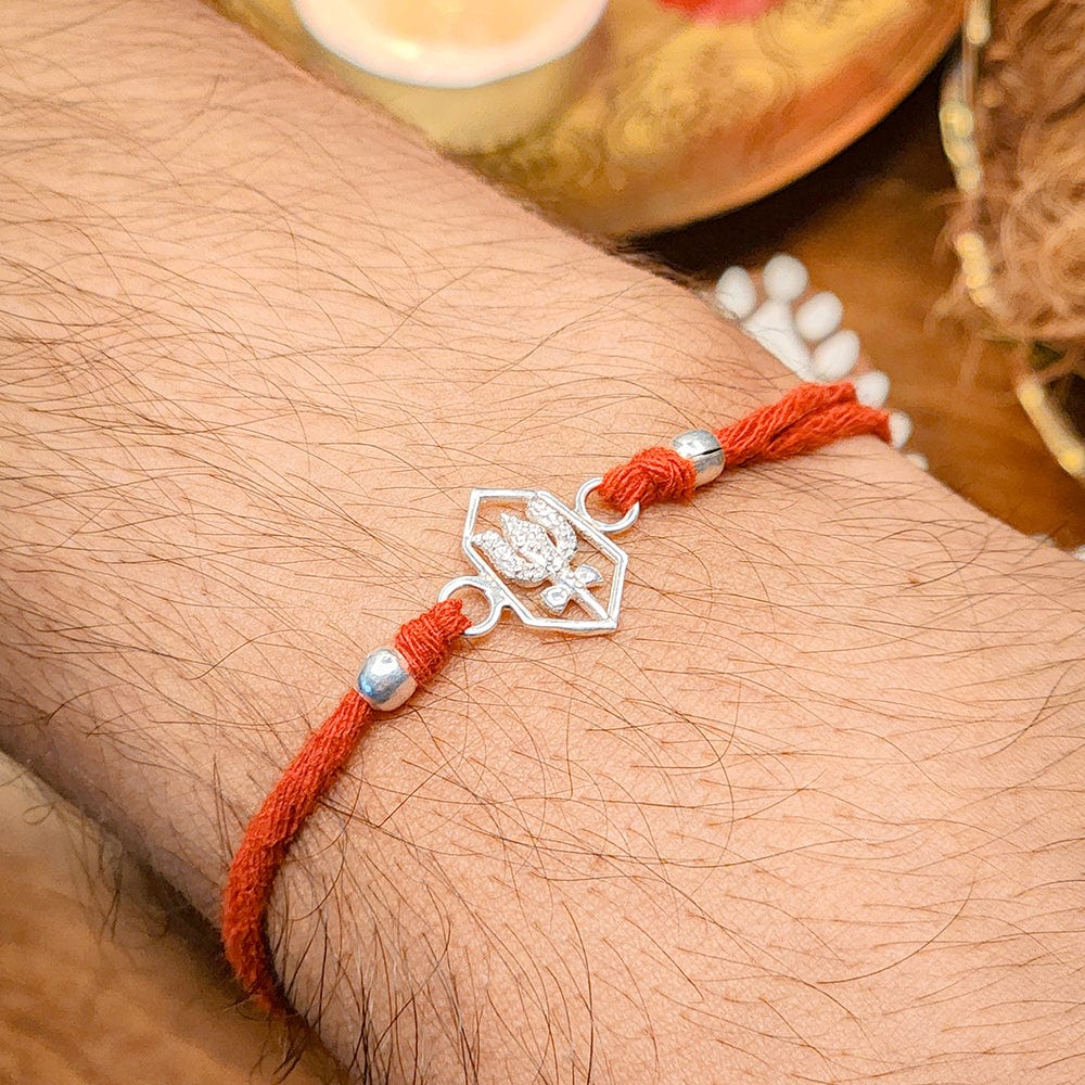 Pure 92.5 Shiva Trident Silver Rakhi