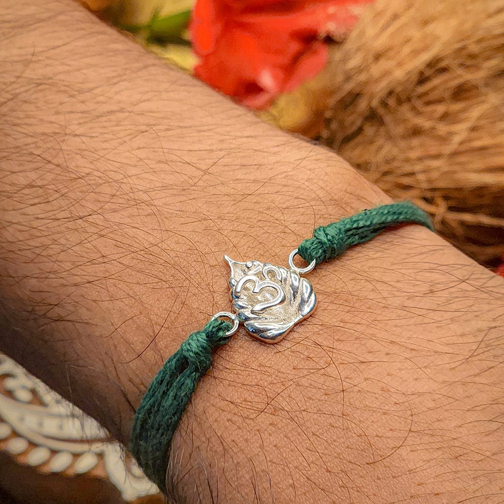 Pure 92.5 Betel Leaf Silver Rakhi