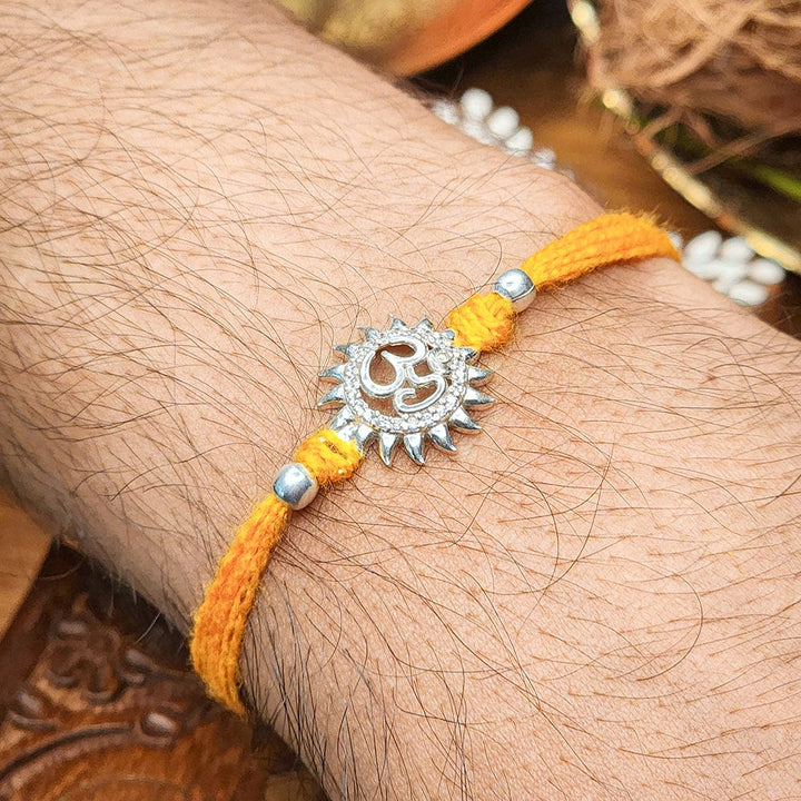 Pure 92.5 Traditional Om Silver Rakhi