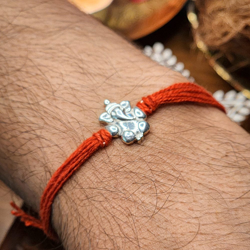 Pure 92.5 Silver Ganesha Rakhi