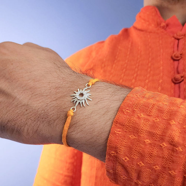 Pure Silver Sun Rakhi