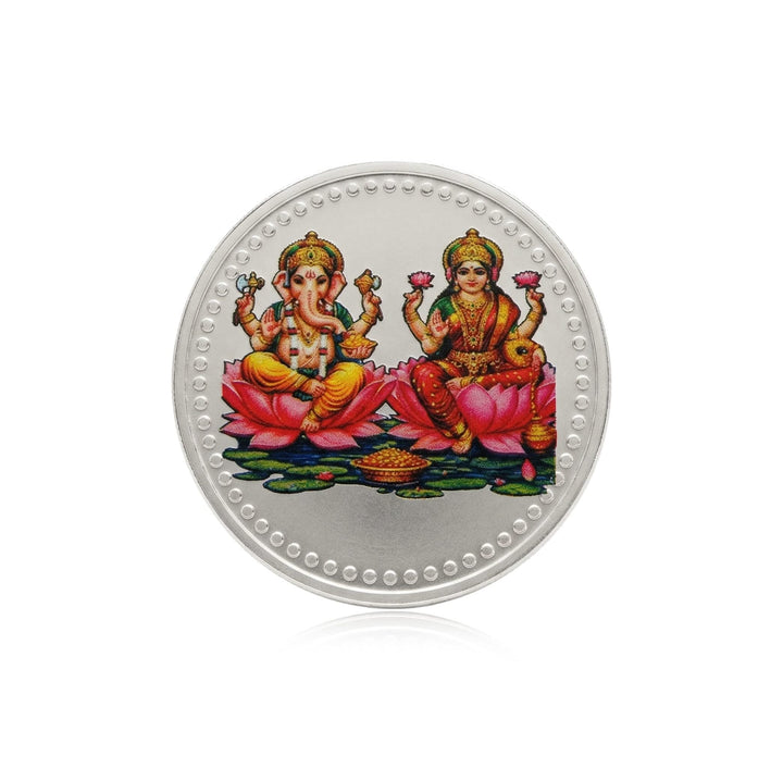20 Gram 999 Pure Silver Coin Laxmi Ganesh Color Print
